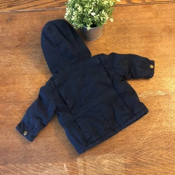 Ralph Lauren Blue Hooded Jacket w/ plaid lining